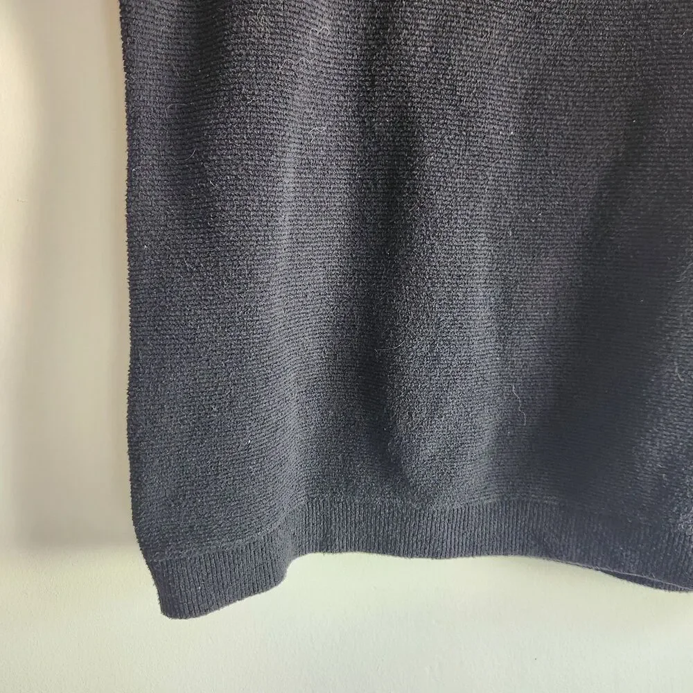 Free People Ottoman Slouchy Black Turtleneck Sweater Size M chunky oversized